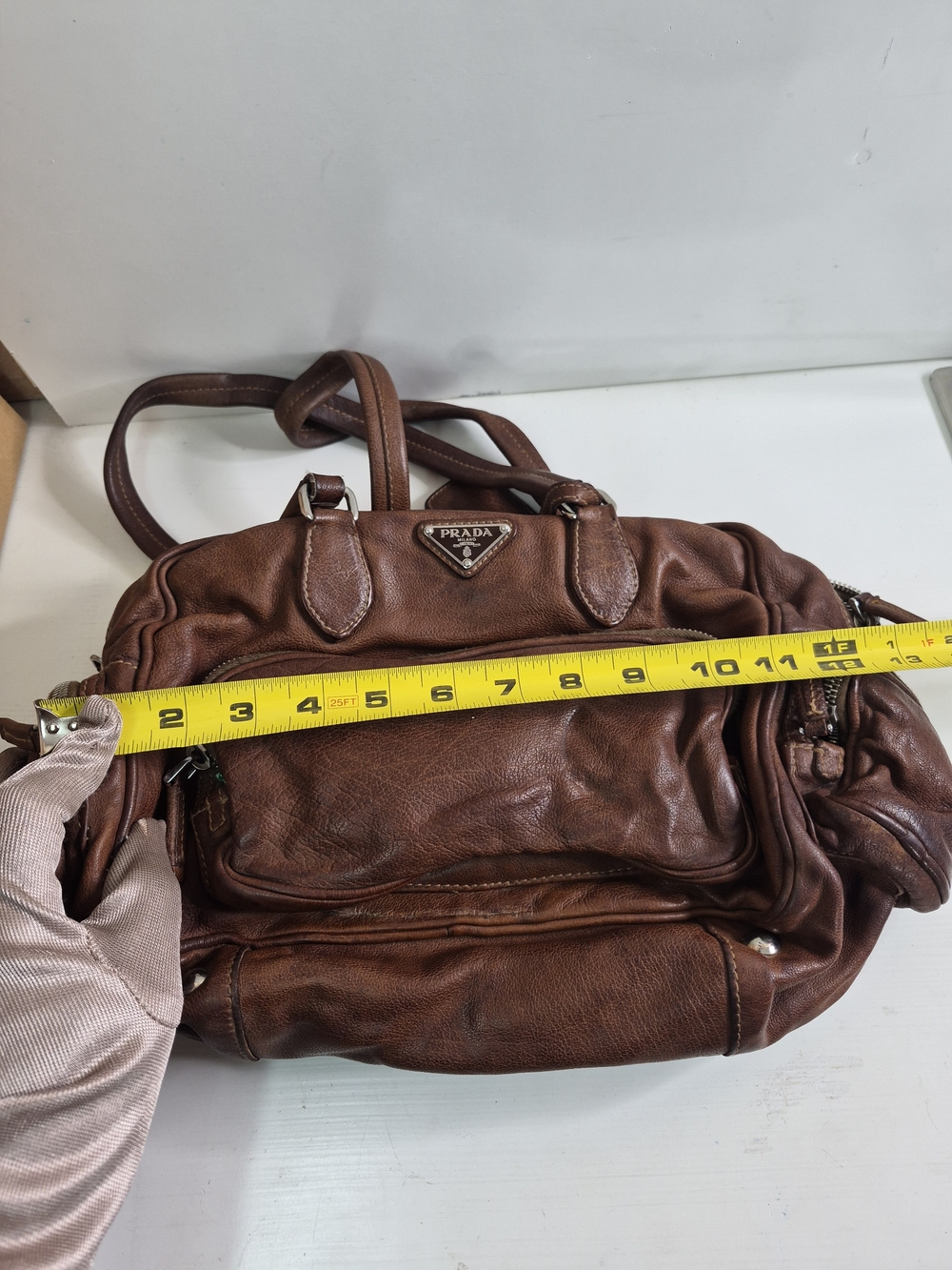 Prada Cargo Brown Leather Shoulder Bag - Picture 12 of 12